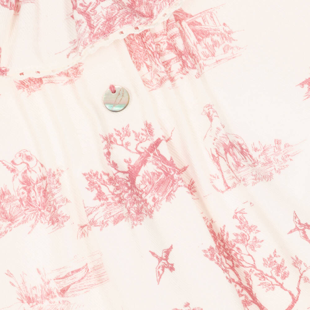 Pureté Du... Bébé-Girls Ivory & Pink Patterned Dress | Childrensalon Outlet