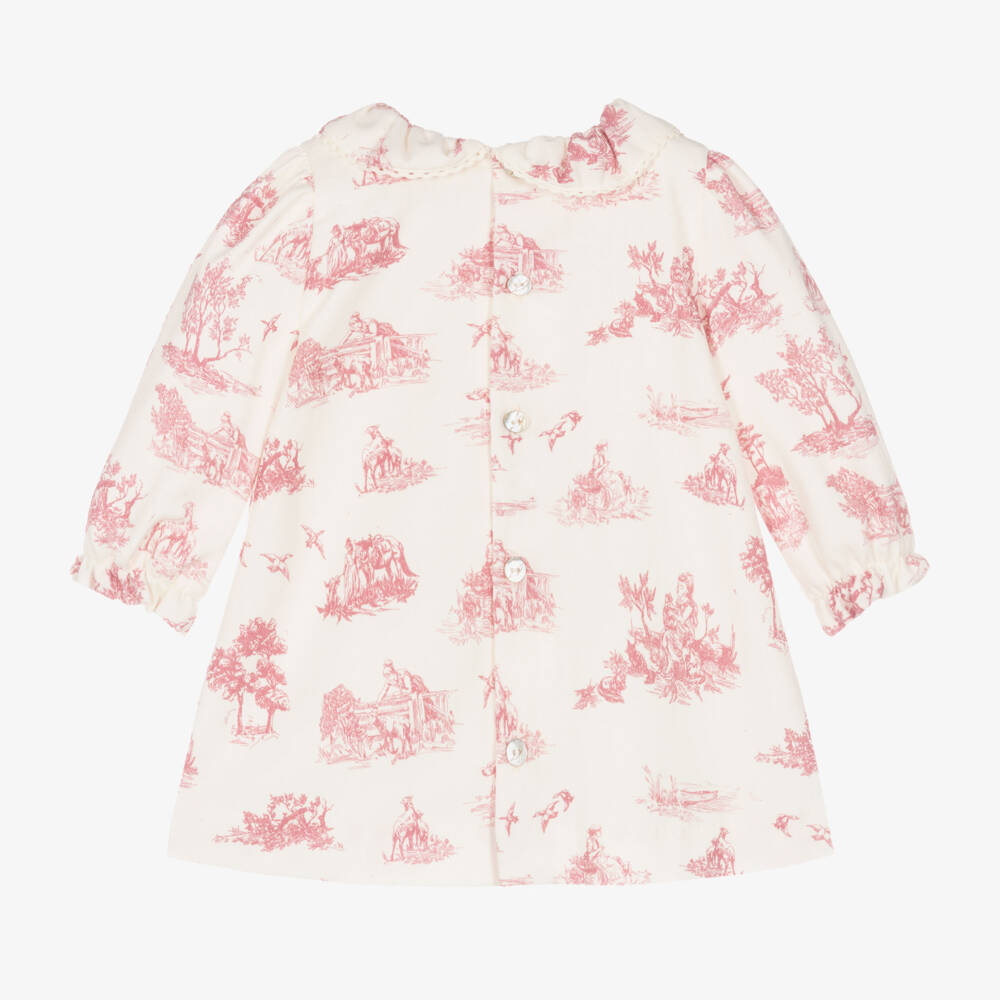Pureté Du... Bébé-Girls Ivory & Pink Patterned Dress | Childrensalon Outlet