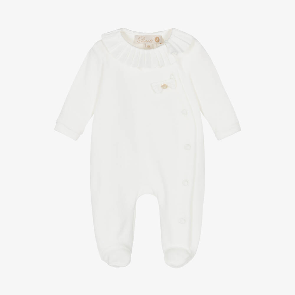 Pureté Du... Bébé-Мягкий кремовый велюровый комбинезон для девочек | Childrensalon Outlet