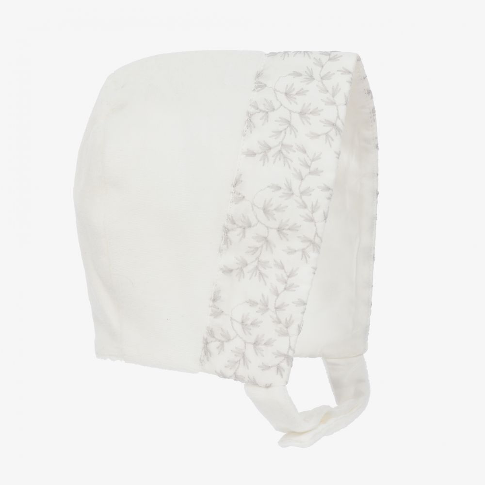 Pureté Du... Bébé-Girls Ivory Velour Bonnet | Childrensalon Outlet