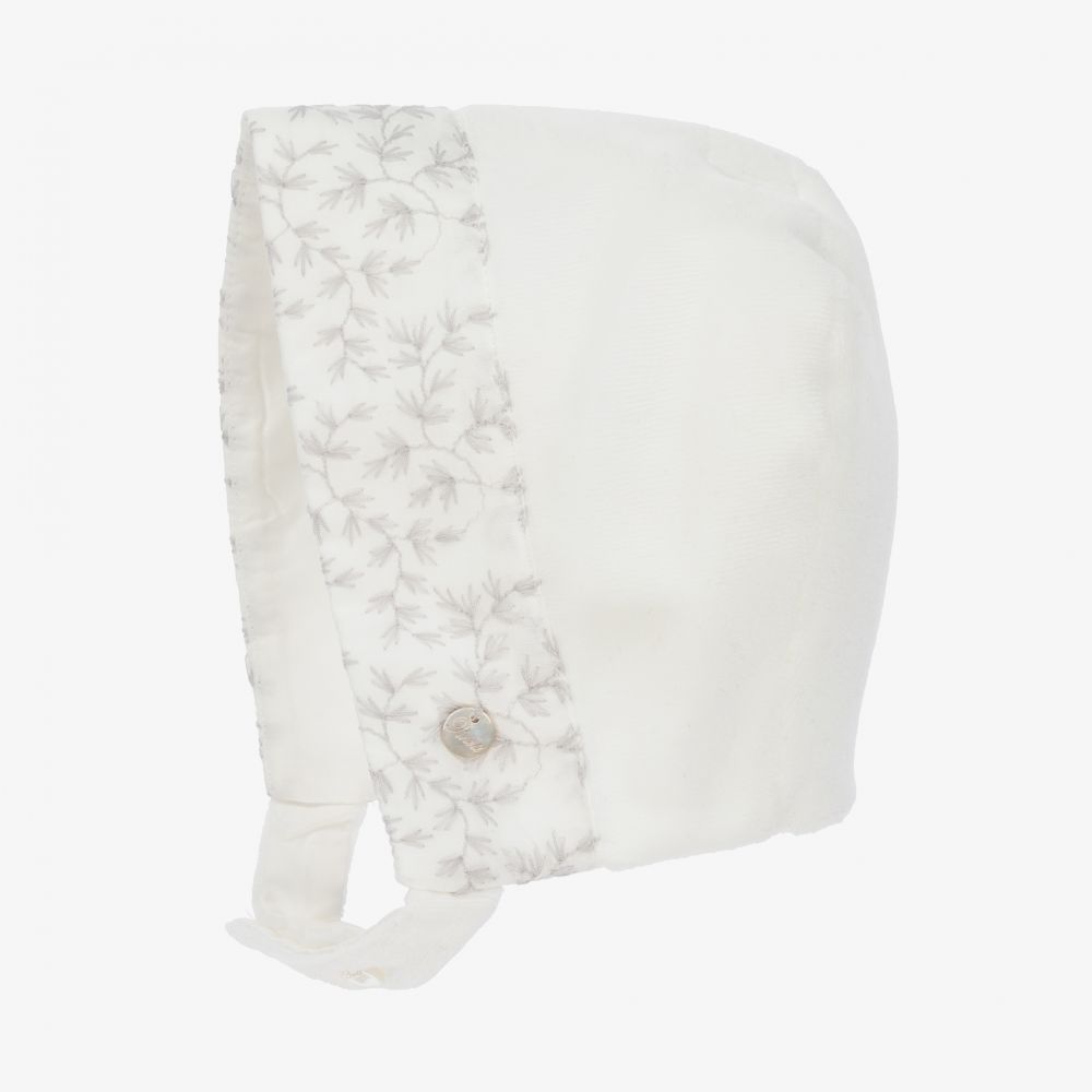 Pureté Du... Bébé-Girls Ivory Velour Bonnet | Childrensalon Outlet