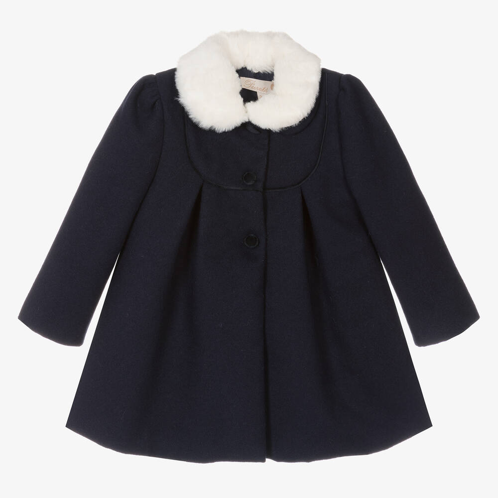 Pureté Du... Bébé - Синее классическое пальто для девочек | Childrensalon