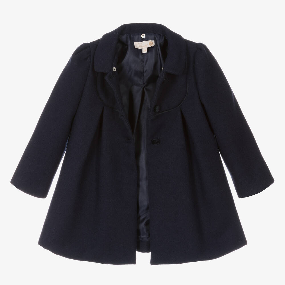 Purete Du. Bebe Manteau bleu marine classique fille Childrensalon Outlet