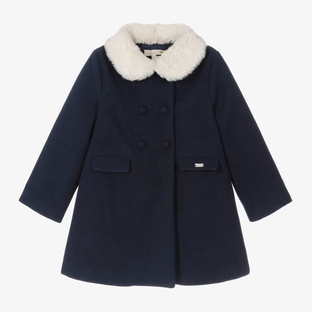Pureté Du... Bébé-Girls Navy Buttoned Coat | Childrensalon Outlet