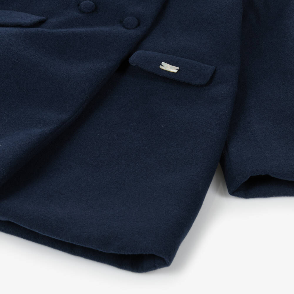 Pureté Du... Bébé-Girls Navy Buttoned Coat | Childrensalon Outlet