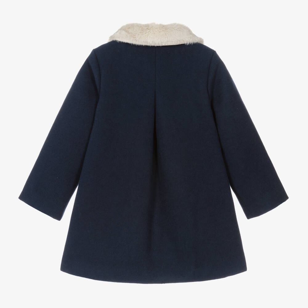 Pureté Du... Bébé-Girls Navy Buttoned Coat | Childrensalon Outlet
