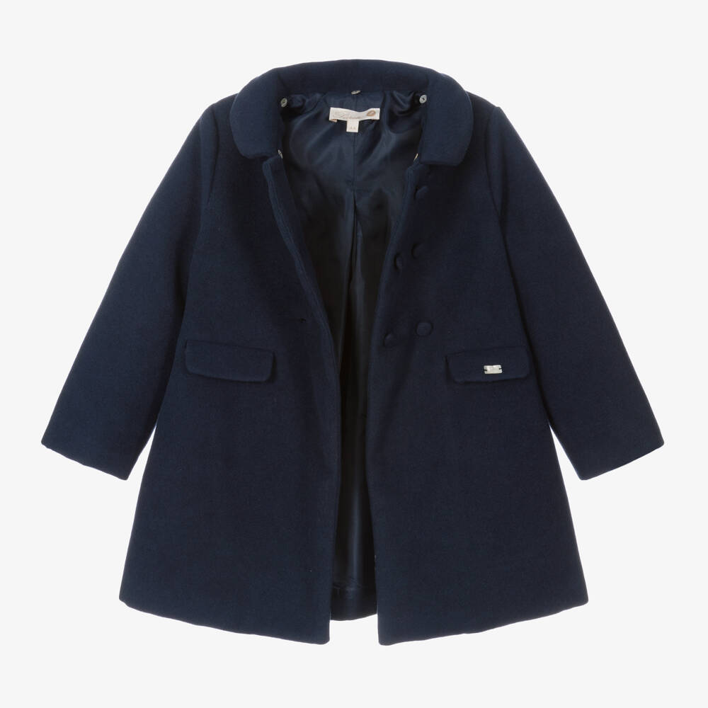 Pureté Du... Bébé-Girls Navy Buttoned Coat | Childrensalon Outlet