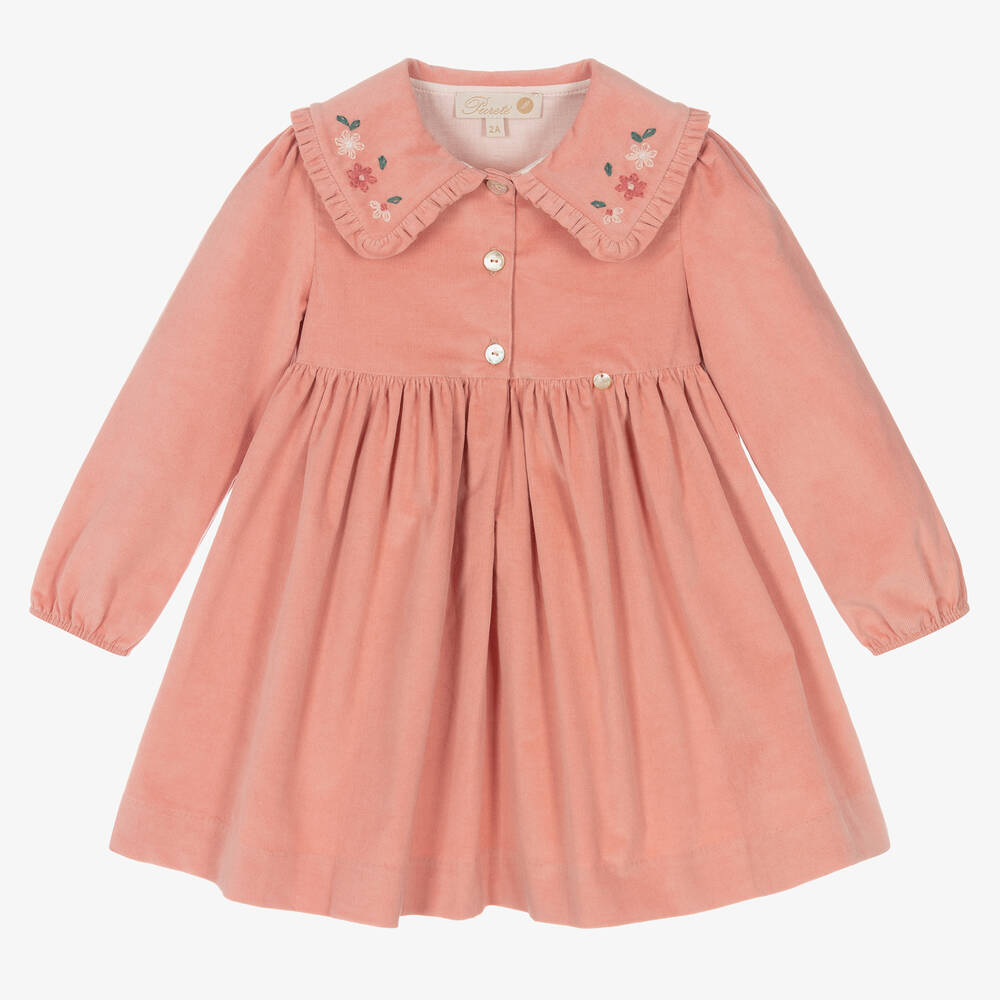 Pureté Du... Bébé - Розовое вельветовое платье для девочек | Childrensalon
