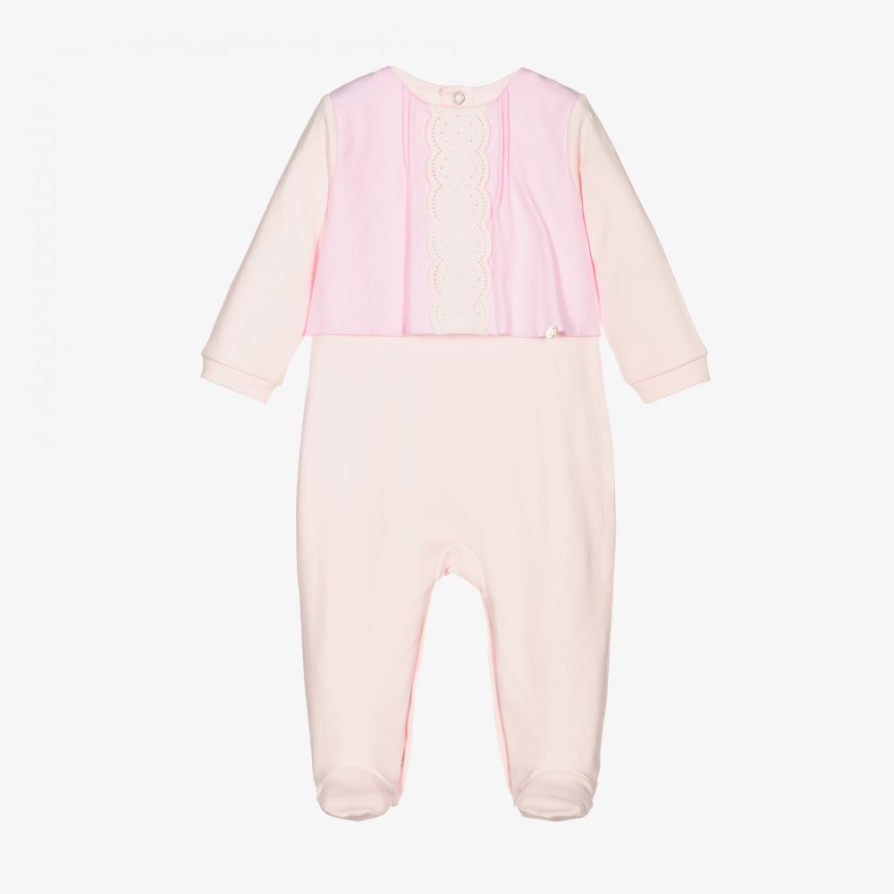 Pureté Du... Bébé - Girls Pink Cotton Babygrow | Childrensalon