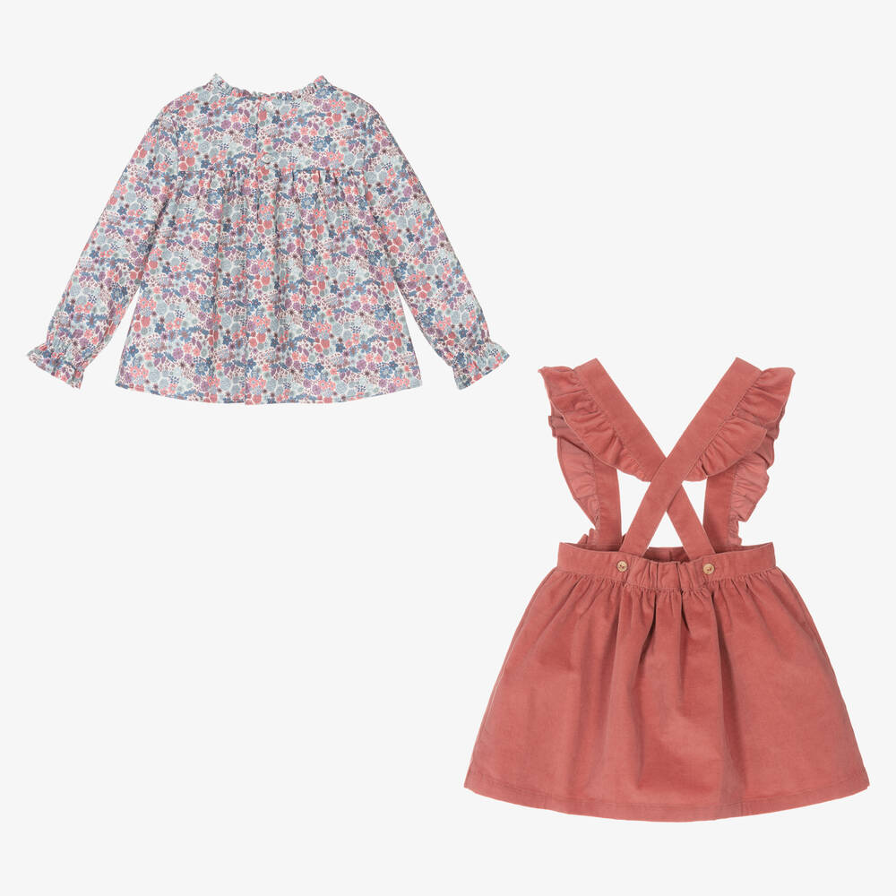 بيوريتي دو بيبي-طقم تنورة قطن كوردروي لون زهري | Childrensalon Outlet