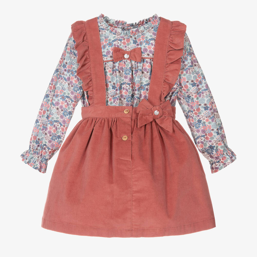 Pureté Du... Bébé-Блузка и розовая юбка из хлопкового вельвета | Childrensalon Outlet