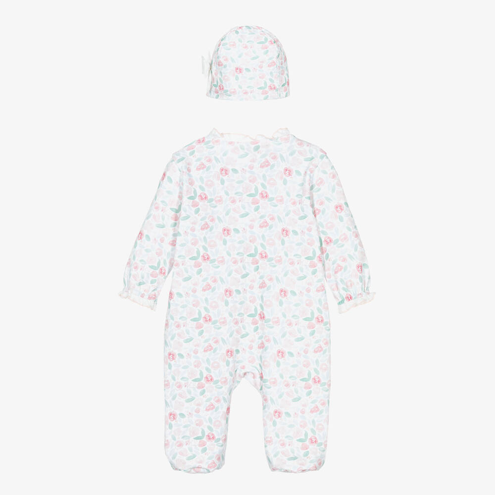بيوريتي دو بيبي-طقم أفرول بيبي غرو قطن لون زهري بطبعة ورود | Childrensalon Outlet