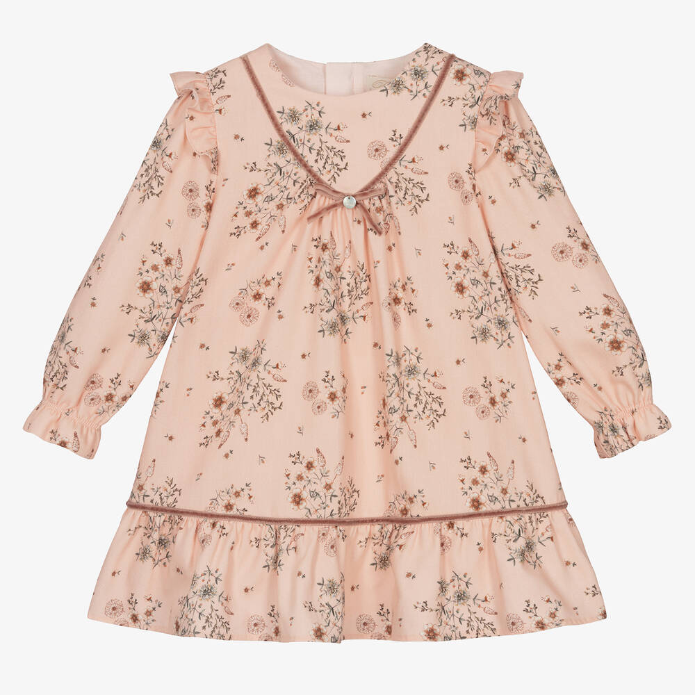 Pureté Du... Bébé - Girls Pink Floral Cotton Dress | Childrensalon