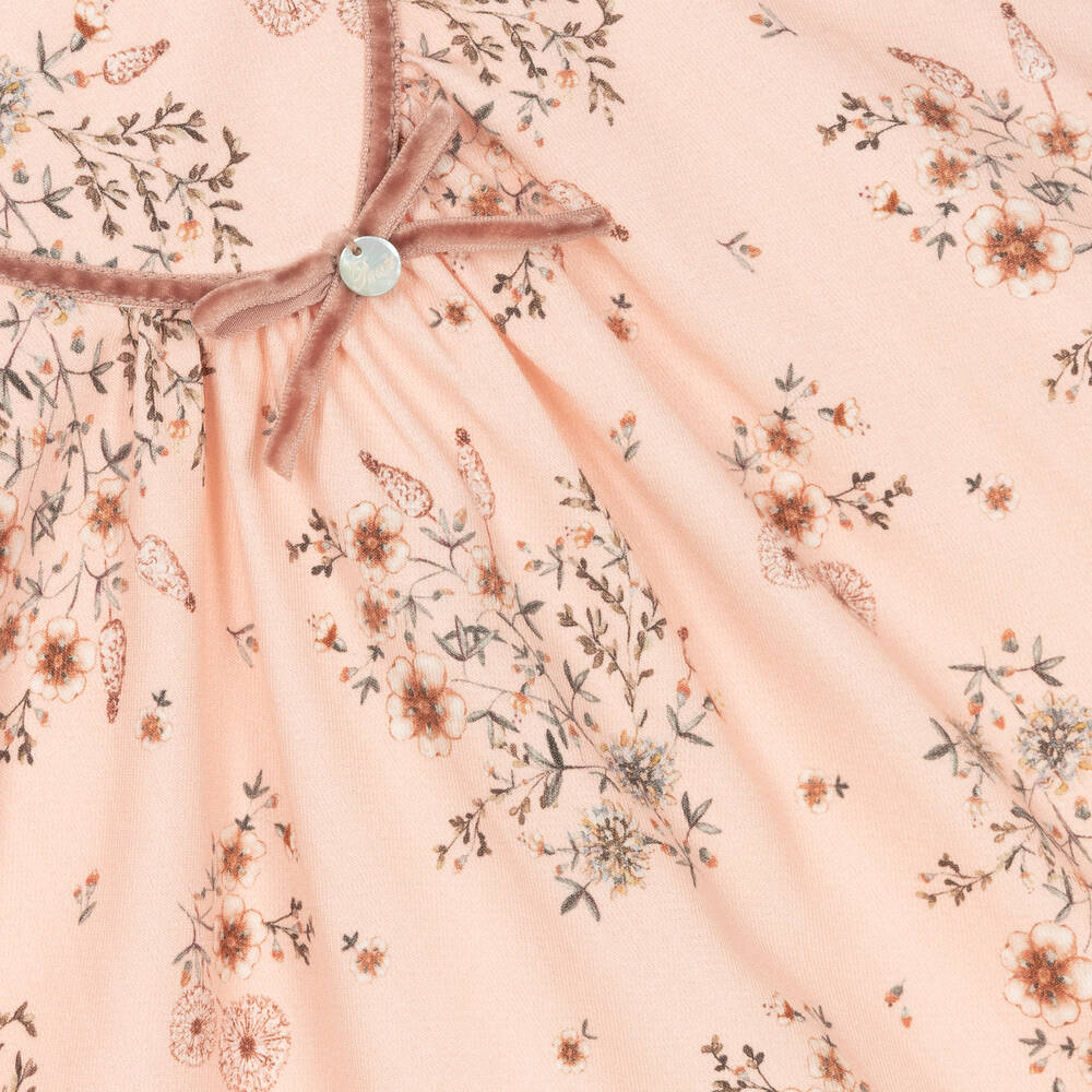 Pureté Du... Bébé-Girls Pink Floral Cotton Dress | Childrensalon Outlet