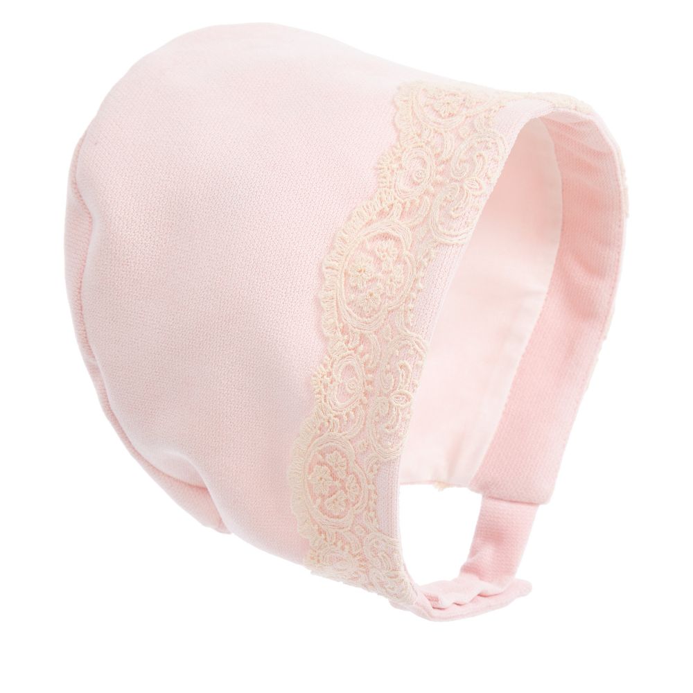 Pureté Du... Bébé - Girls Pink & Ivory Bonnet | Childrensalon