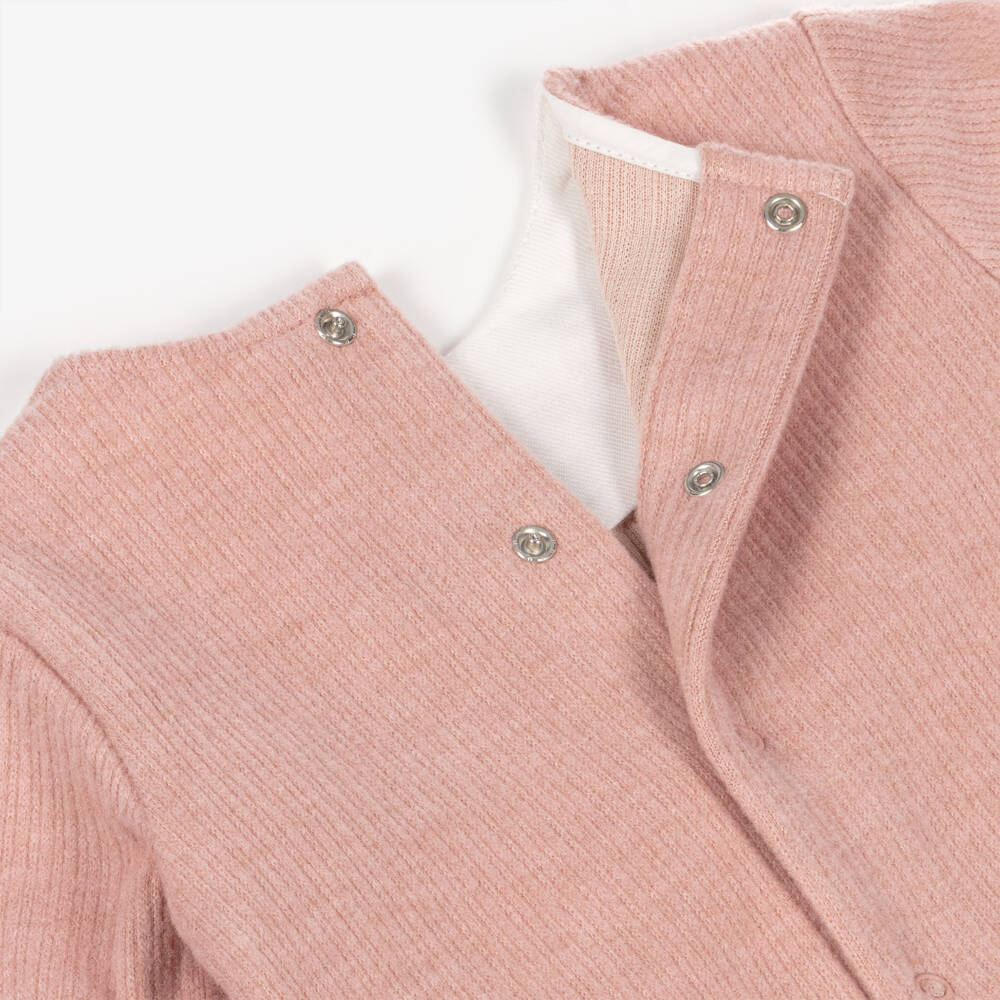 Pureté Du... Bébé-Розовый комбинезон с вышитым воротником для девочек | Childrensalon Outlet