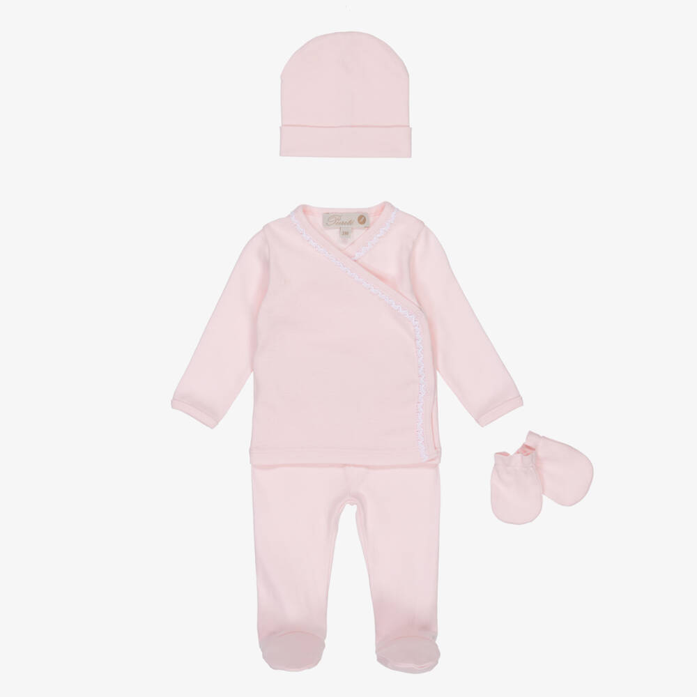 Pureté Du... Bébé-Girls Pink Lace-Trimmed Cotton Ensemble | Childrensalon Outlet
