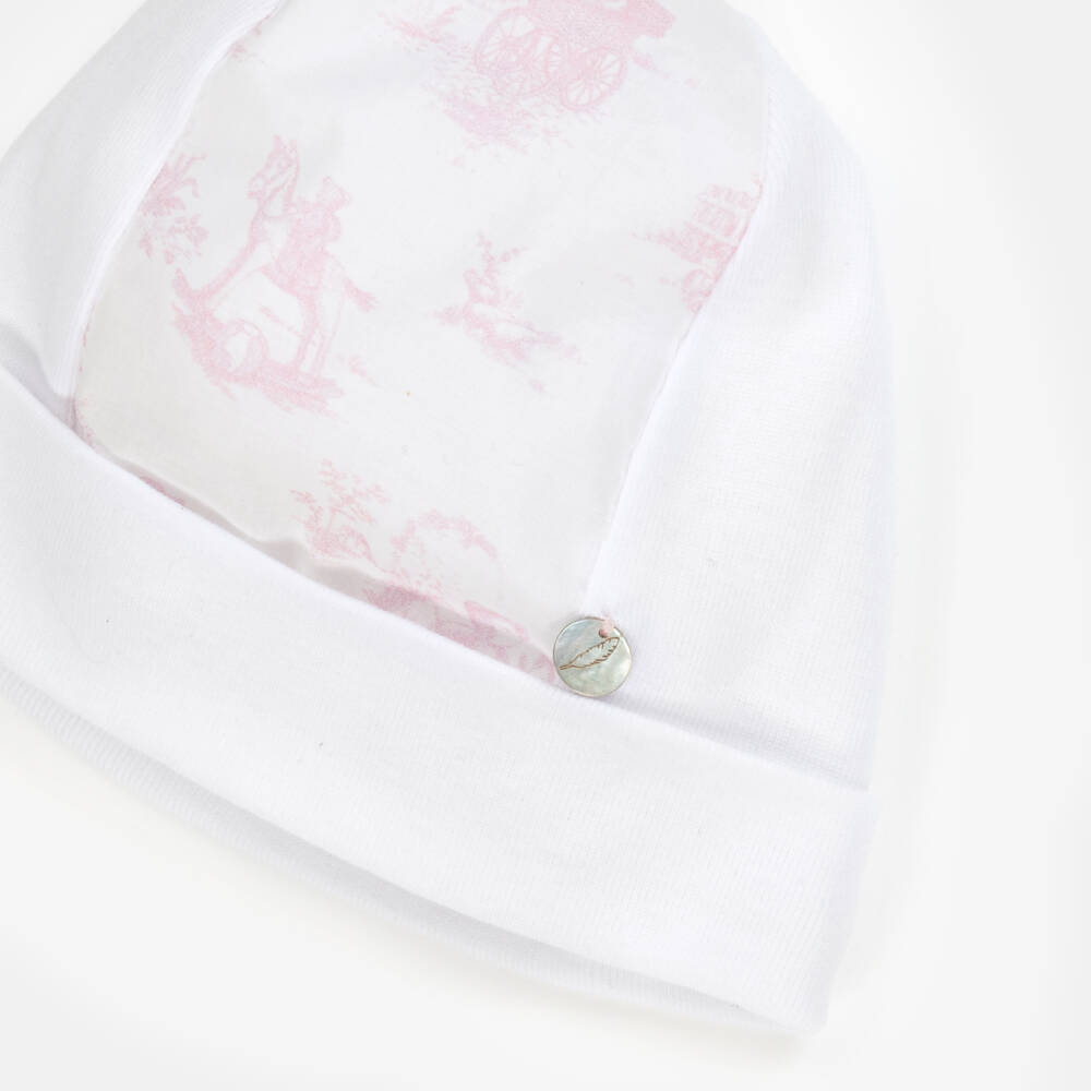 Pureté Du... Bébé-Girls' Pink Toile Print Hat | Childrensalon Outlet