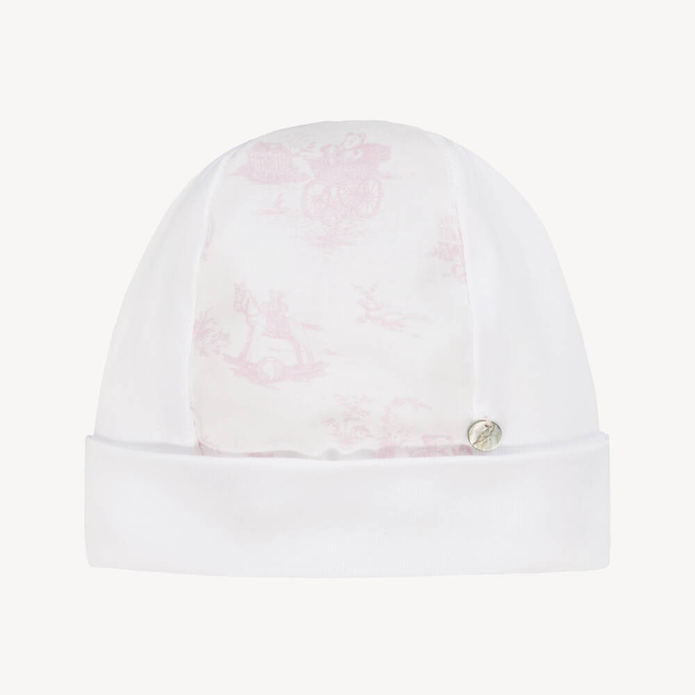 Pureté Du... Bébé-Girls' Pink Toile Print Hat | Childrensalon Outlet
