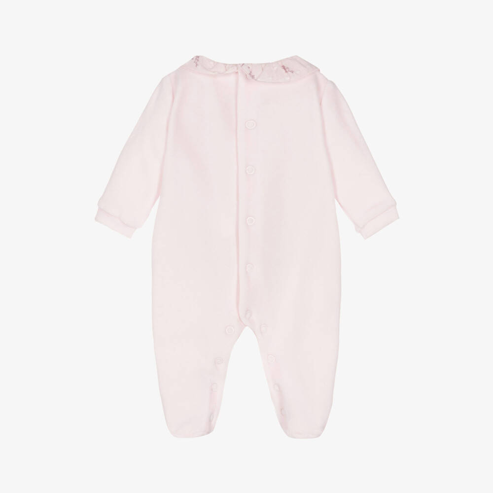 Pureté Du... Bébé-Girls Pink Velour Playsuit | Childrensalon Outlet
