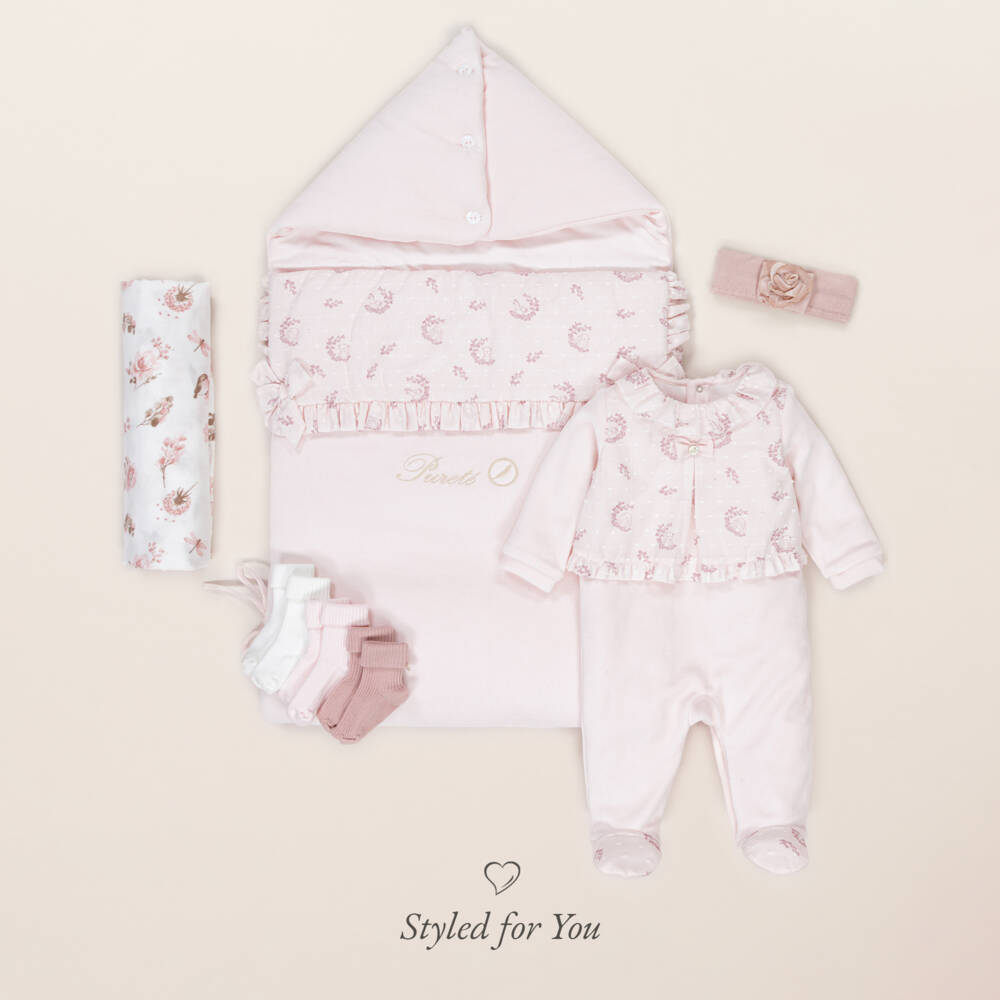 Pureté Du... Bébé-Girls Pink Velour Playsuit | Childrensalon Outlet