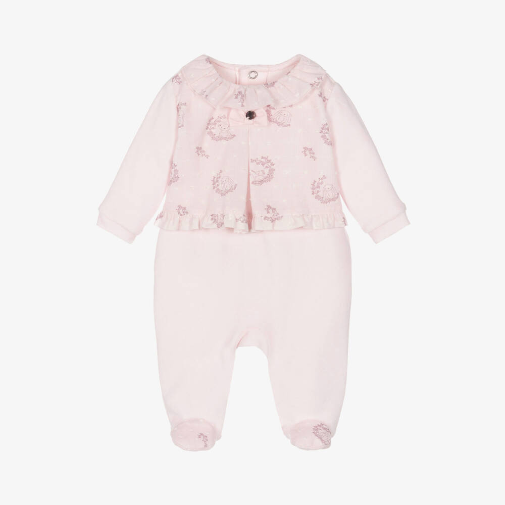 Pureté Du... Bébé-Girls Pink Velour Playsuit | Childrensalon Outlet