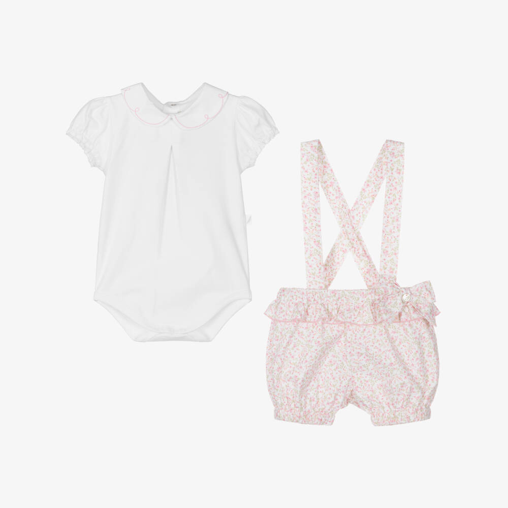 Pureté Du... Bébé-Girls Pink & White Floral Combo | Childrensalon Outlet