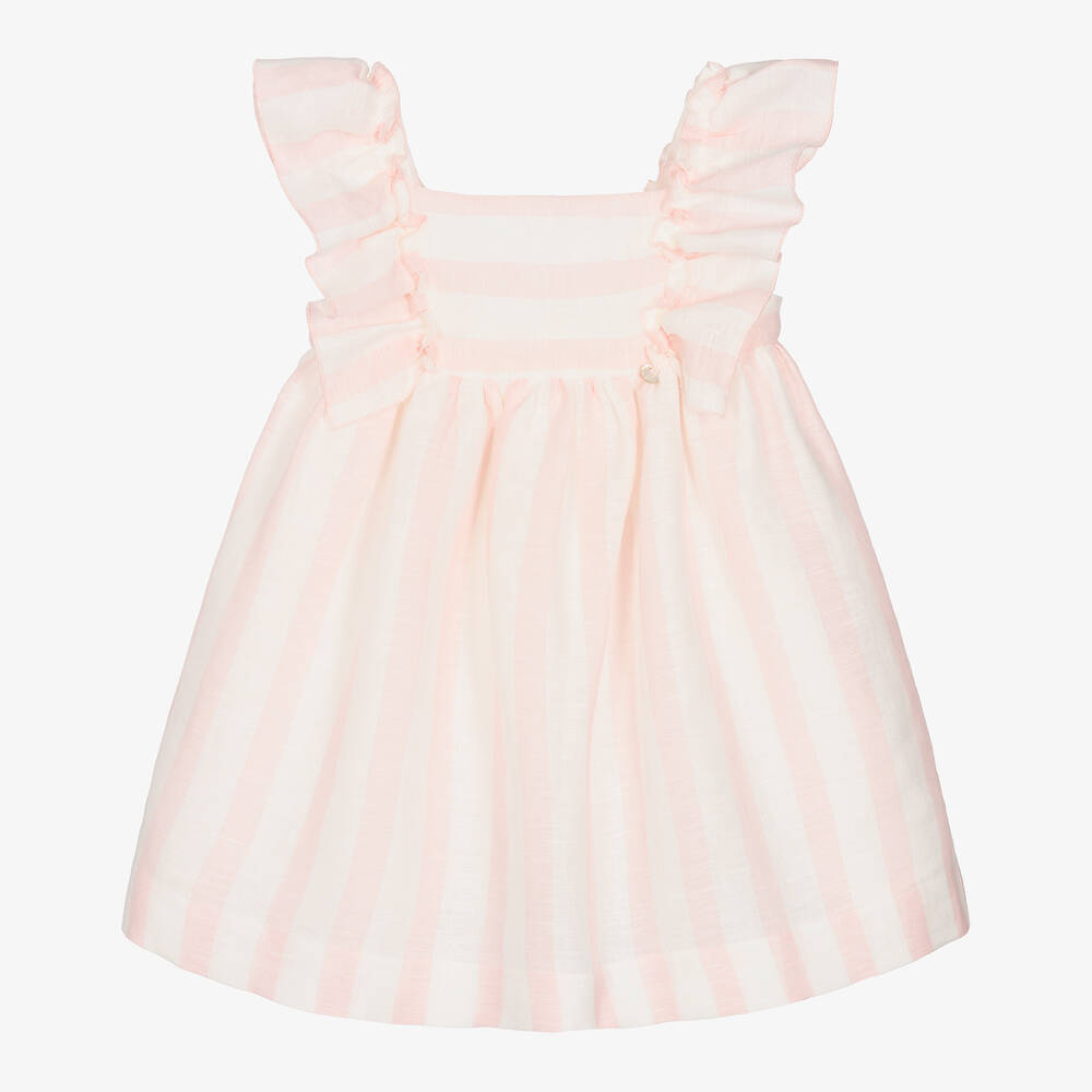 Pureté Du... Bébé - Girls Pink & White Striped Dress | Childrensalon