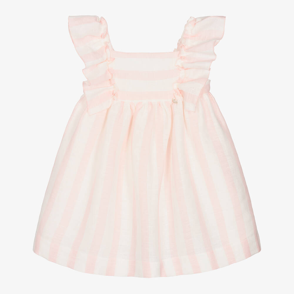 Pureté Du... Bébé - Robe rose et blanche rayée fille | Childrensalon