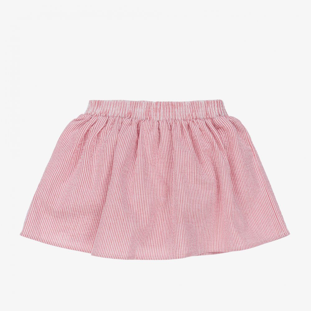 Pureté Du... Bébé-Girls Red Striped Cotton Skirt | Childrensalon Outlet