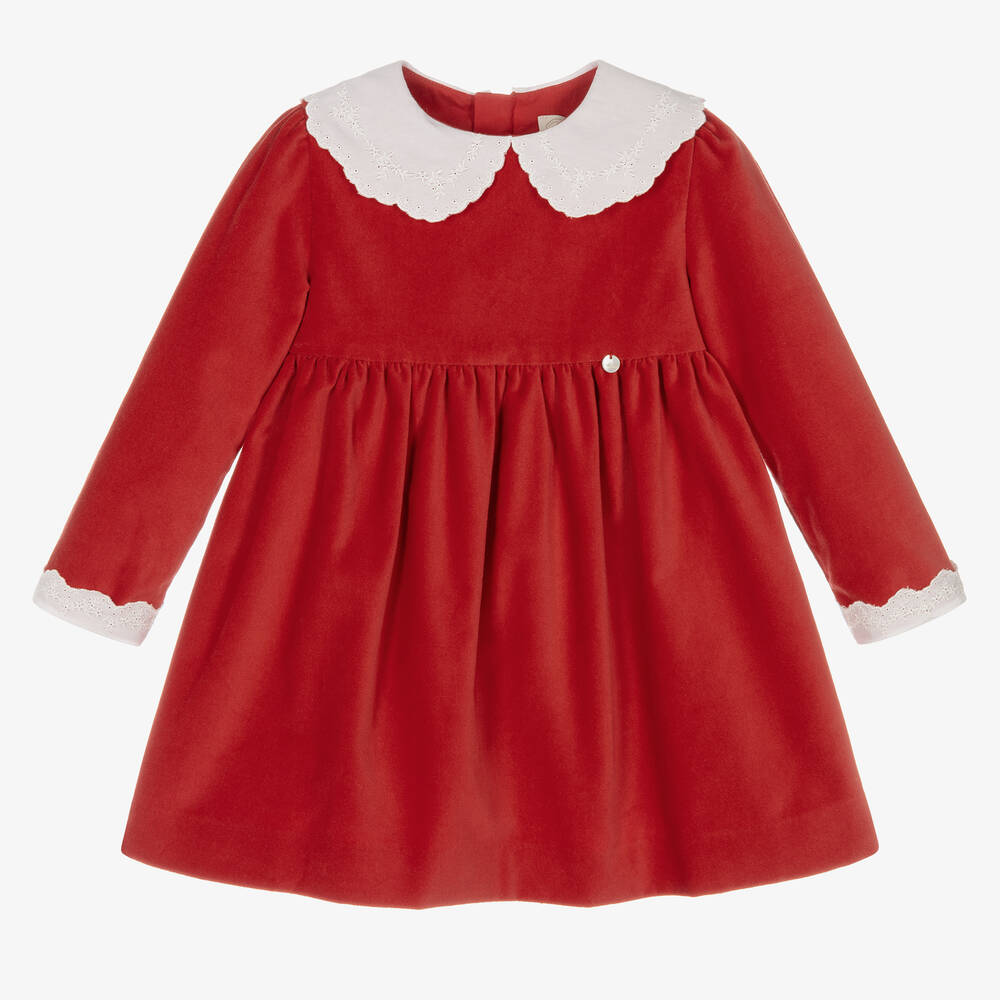 Pureté Du... Bébé - Rotes Samtkleid für Mädchen | Childrensalon