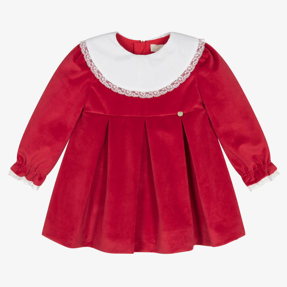 Pureté Du... Bébé - Rotes Samtkleid für Mädchen | Childrensalon