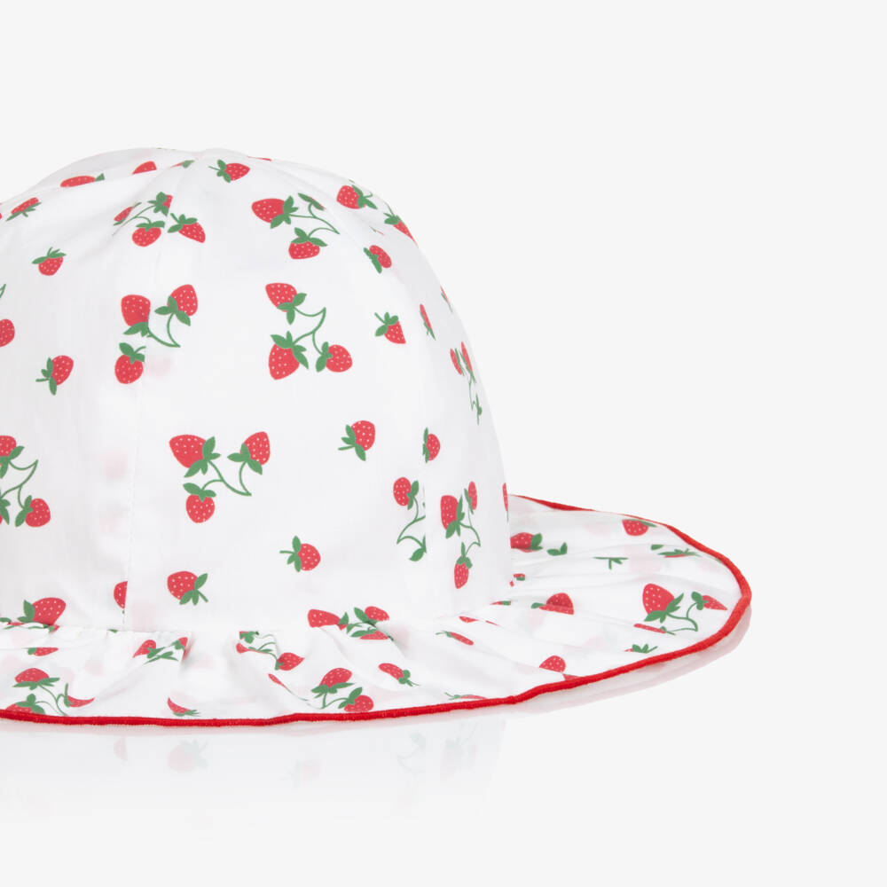 Pureté Du... Bébé-Girls Soft Strawberry Print Sunhat | Childrensalon Outlet