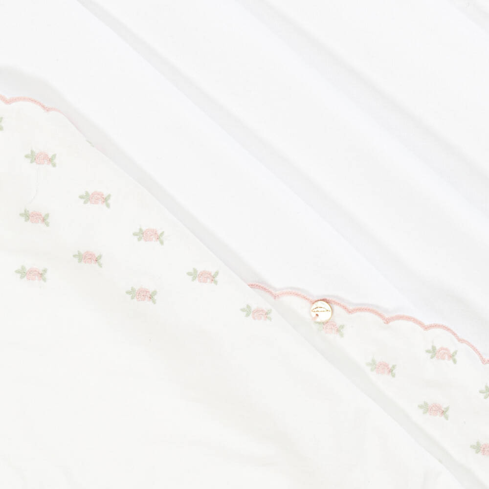 Pureté Du... Bébé-Girls Soft White Floral Baby Blanket | Childrensalon Outlet