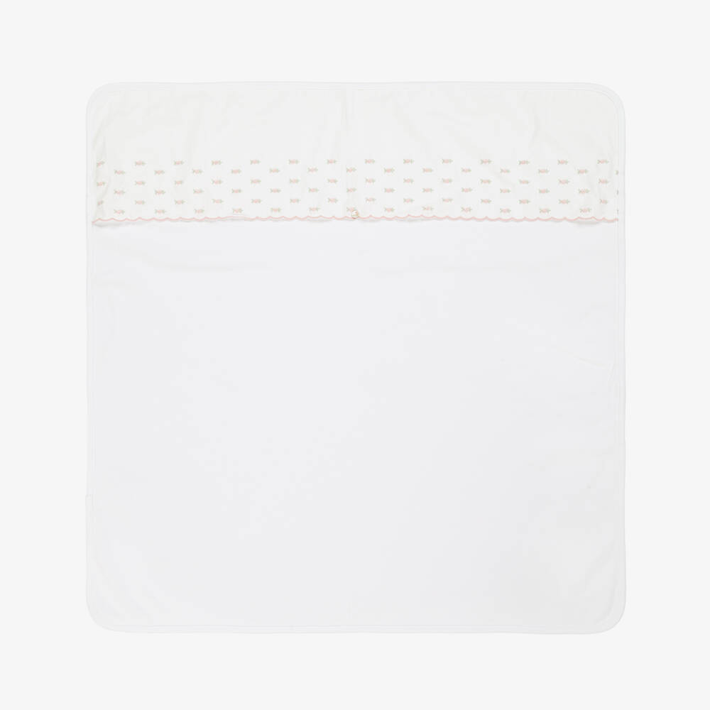 Pureté Du... Bébé-Girls Soft White Floral Baby Blanket | Childrensalon Outlet