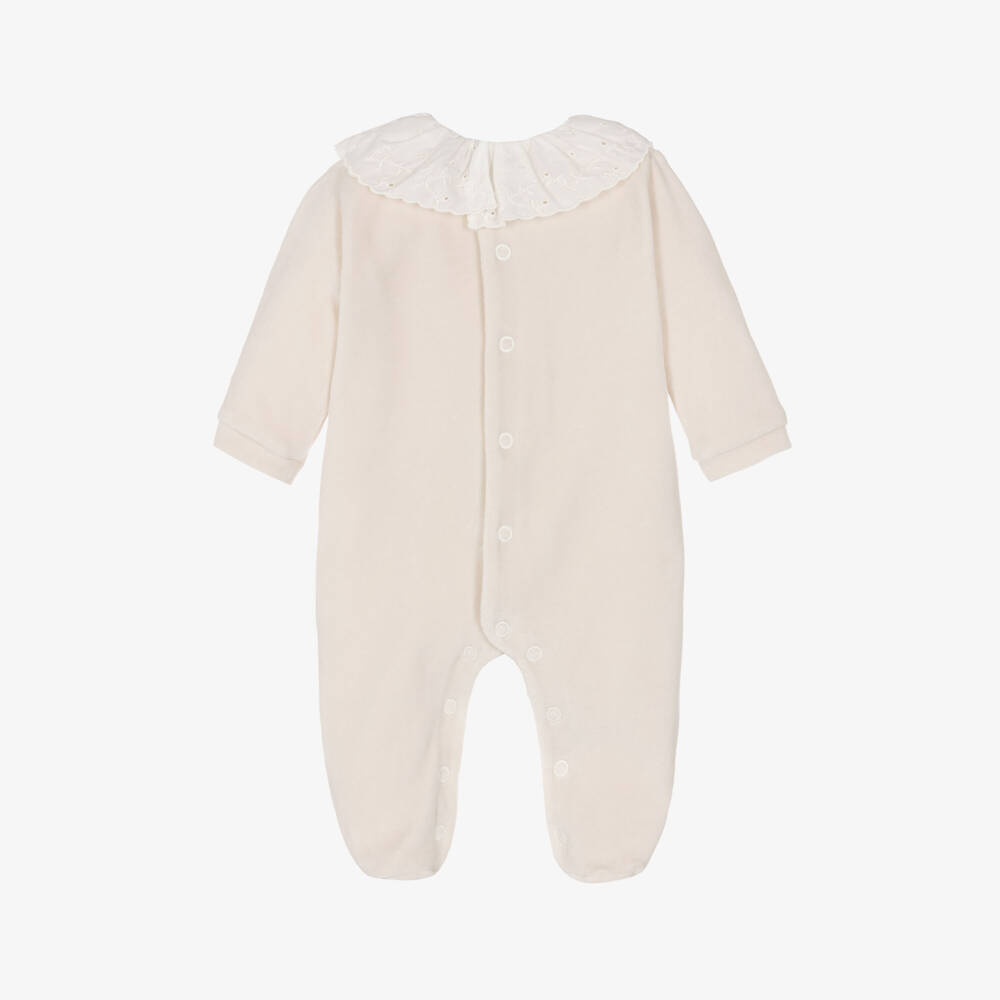Pureté Du... Bébé-Girls Velour Ruffle Collar Jumpsuit | Childrensalon Outlet