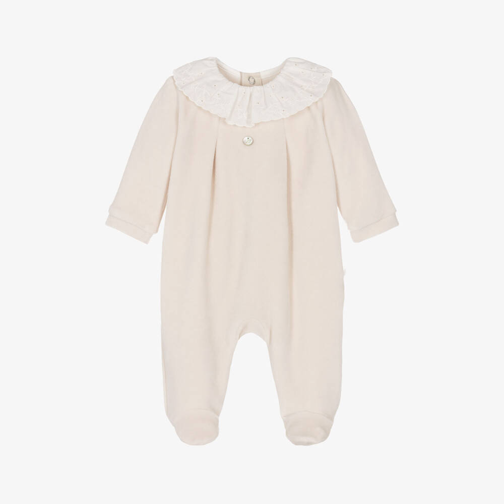 Pureté Du... Bébé-Girls Velour Ruffle Collar Jumpsuit | Childrensalon Outlet