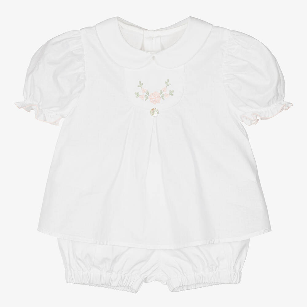 Pureté Du... Bébé - Weißes Baumwoll-Top & Shorts Set | Childrensalon