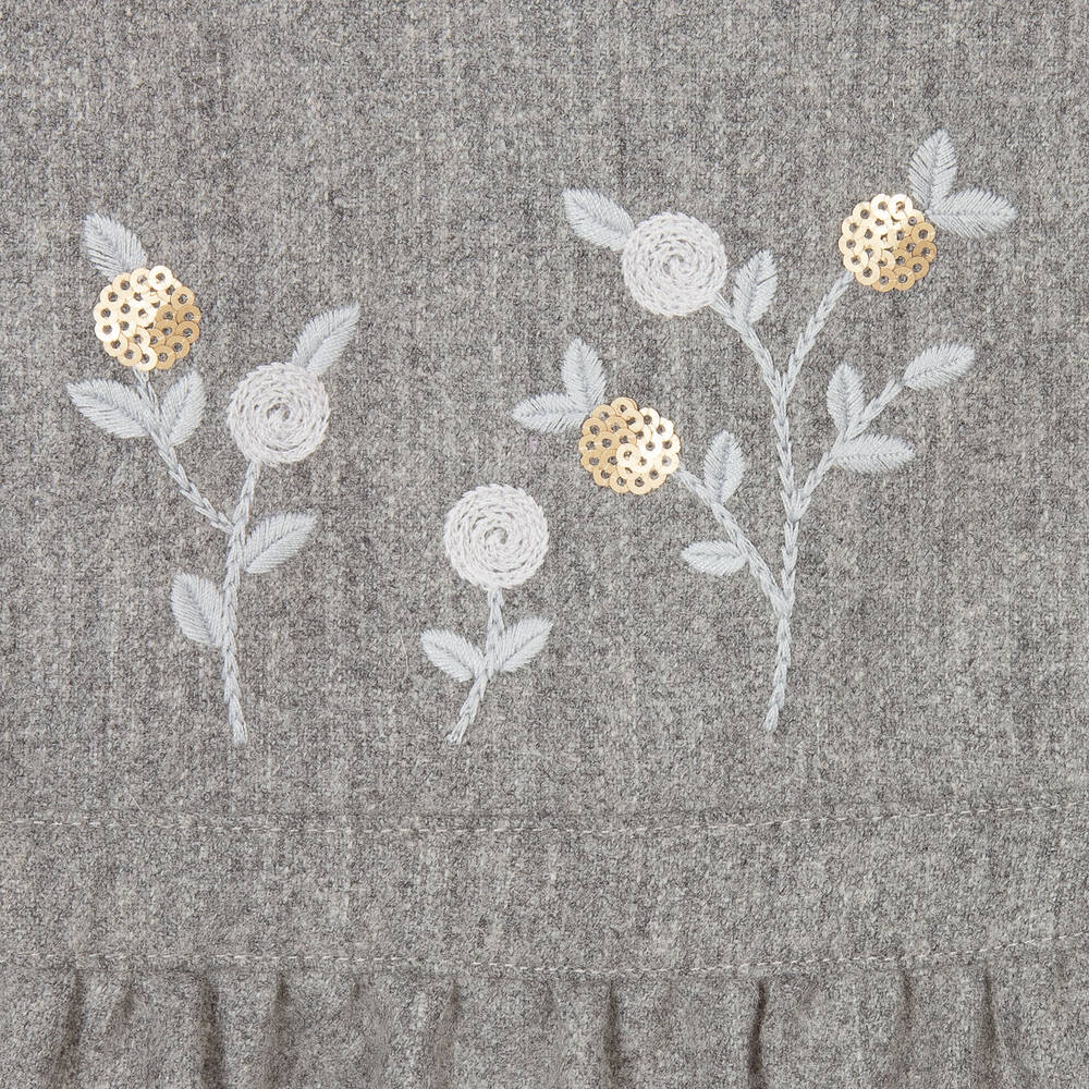 Pureté Du... Bébé-Girls White & Grey Wool Dress Set | Childrensalon Outlet