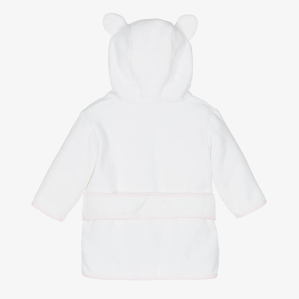Pureté Du... Bébé-Girls White & Pink Towelling Bathrobe | Childrensalon Outlet