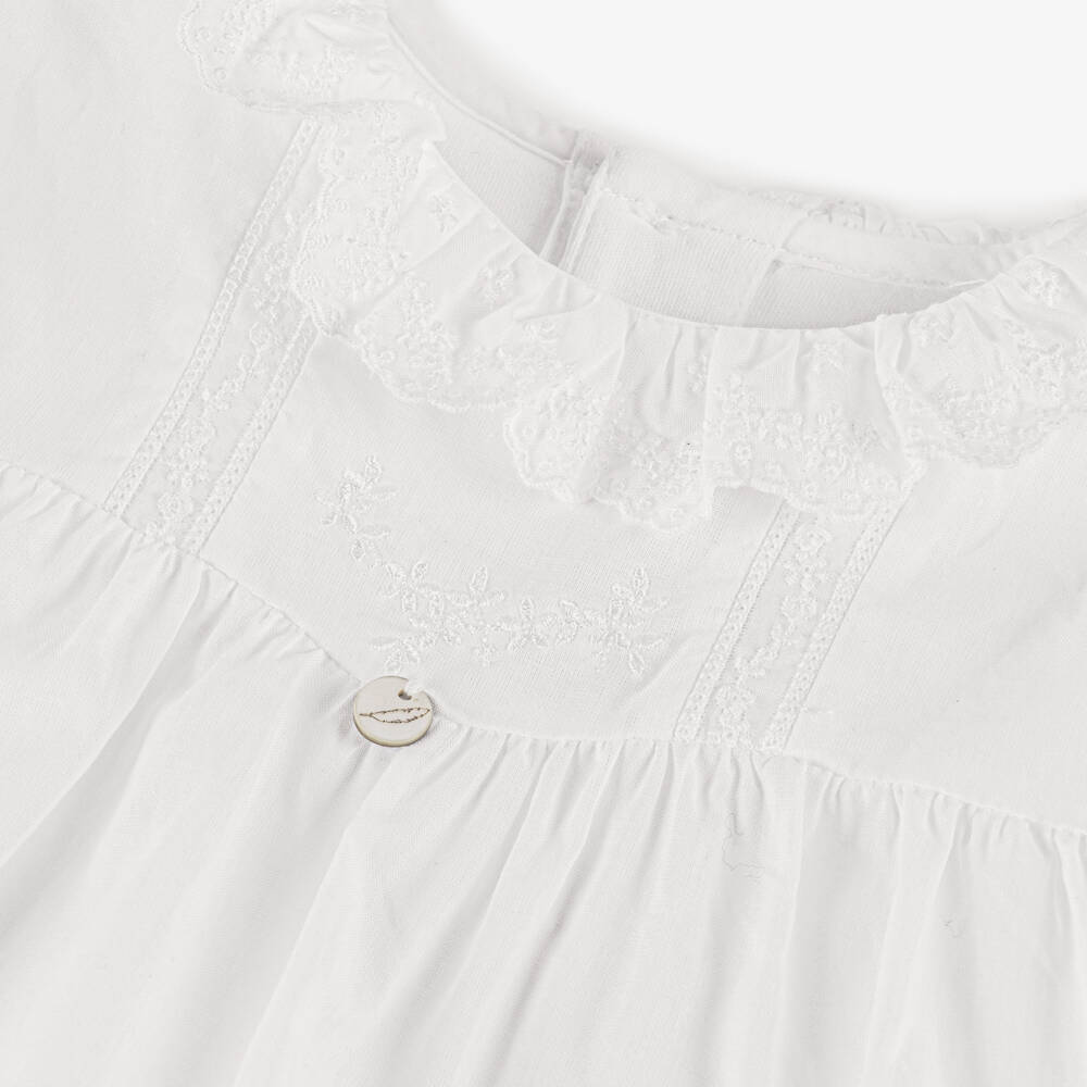 Pureté Du... Bébé-Girls White Voile & Jersey Sleepsuit | Childrensalon Outlet