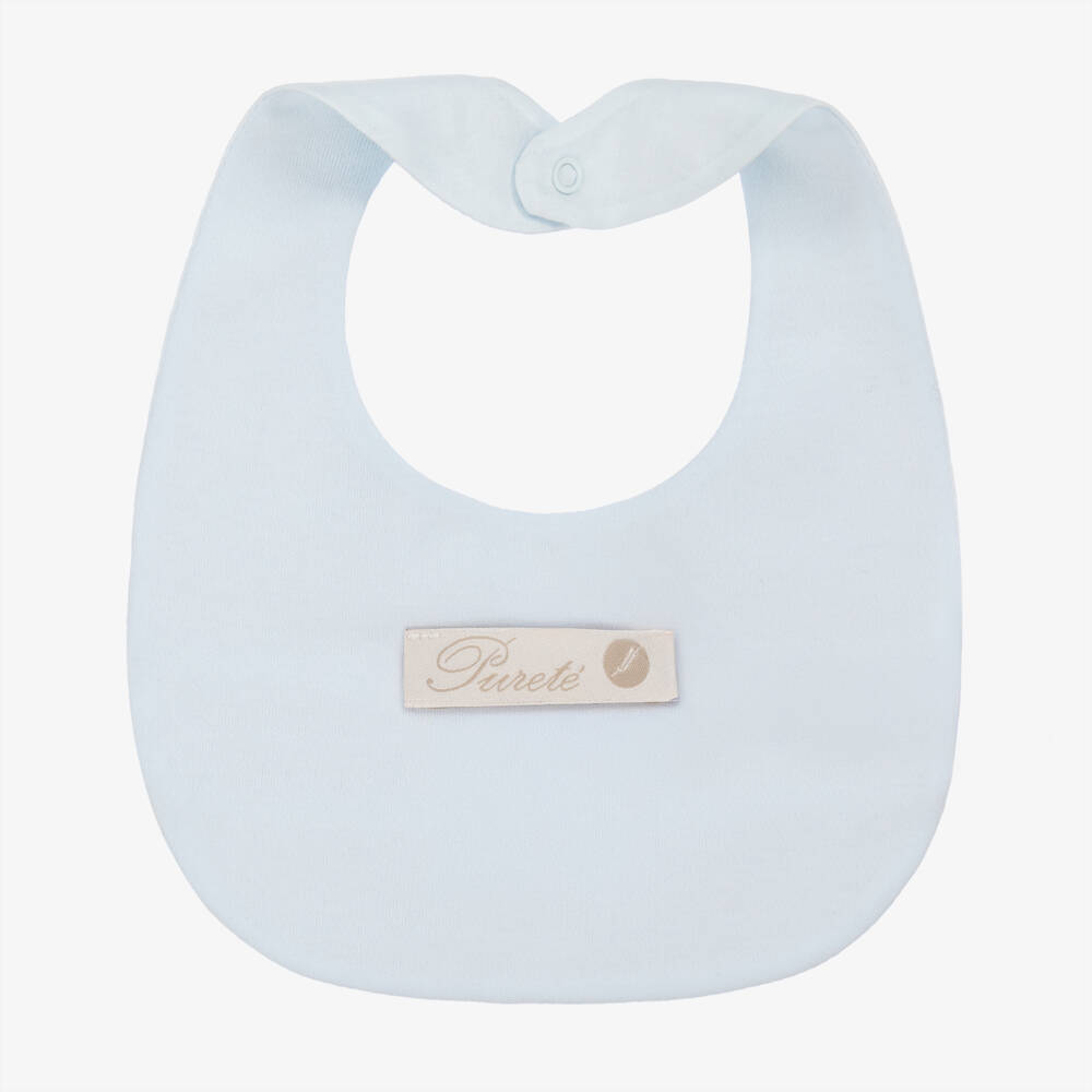 Pureté Du... Bébé-Infant Boys Sky-Hued Cotton Bib | Childrensalon Outlet