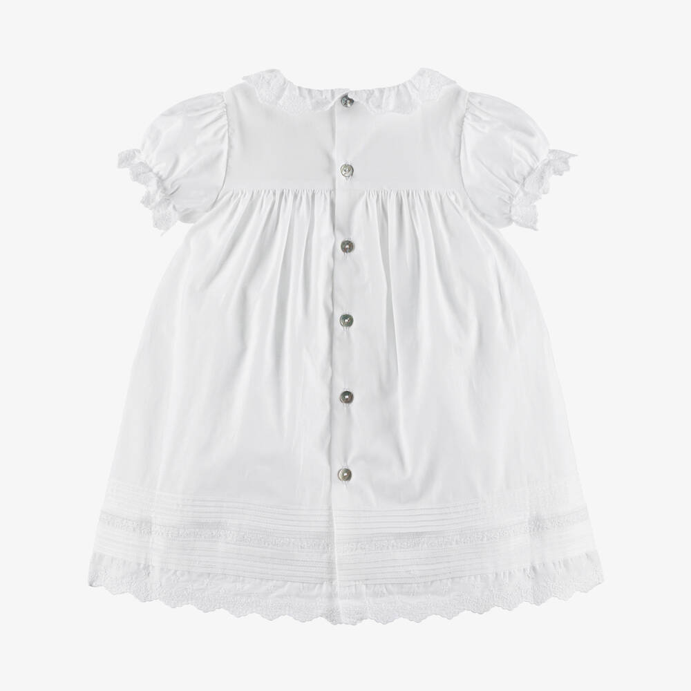 Pureté Du... Bébé-Infant Girls Ivory Embroidered Cotton Dress | Childrensalon Outlet