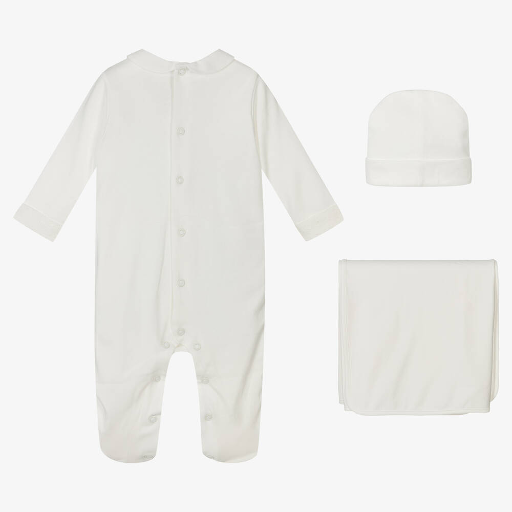 Pureté Du... Bébé- Ivory Cotton Babygrow Set | Childrensalon Outlet