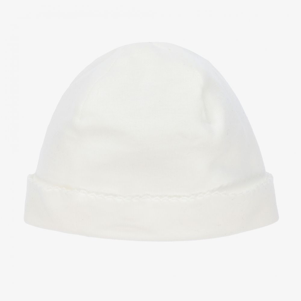 Pureté Du... Bébé-قبعة قطن لون عاجي بطبعة ورود للمولودات | Childrensalon Outlet