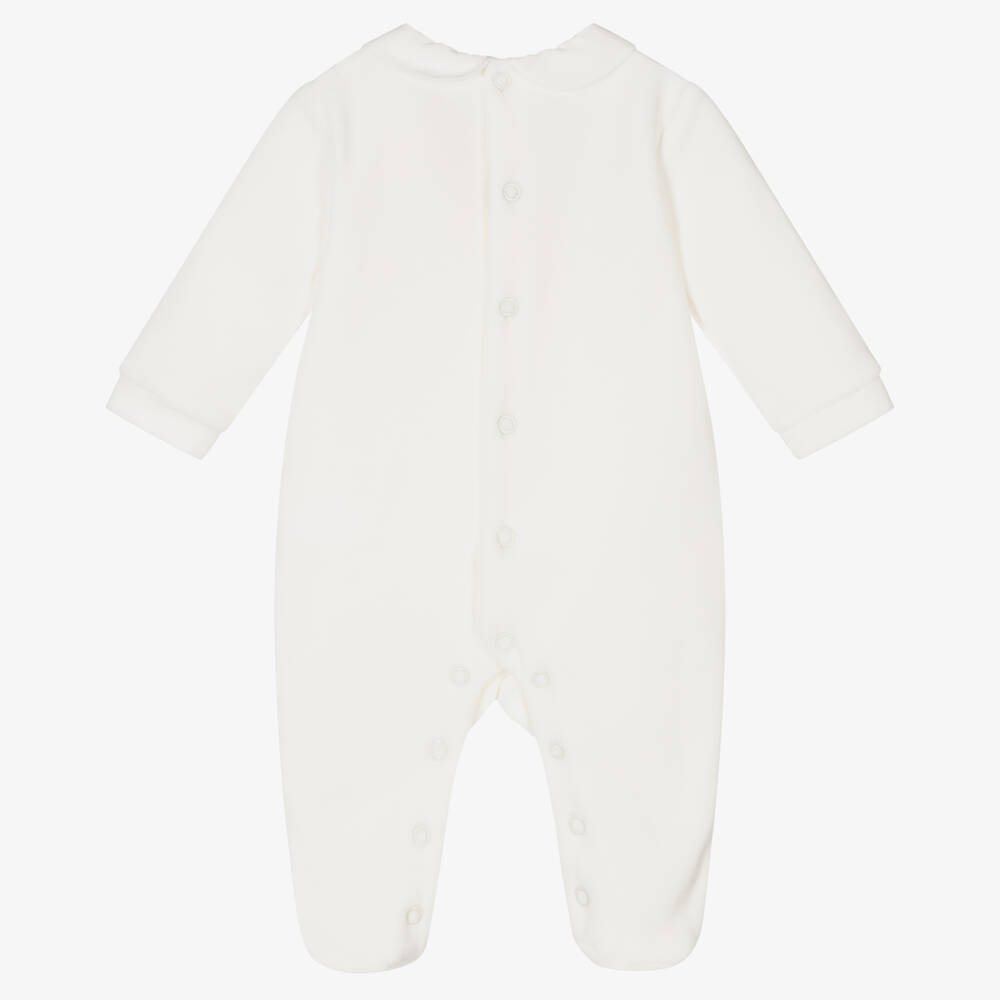 Pureté Du... Bébé-Ivory Velour Babygrow | Childrensalon Outlet