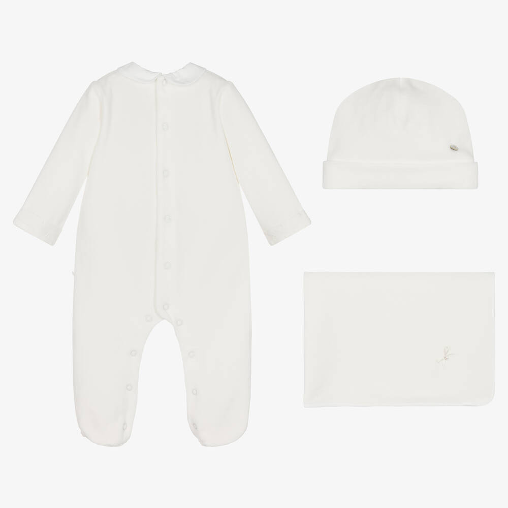 Pureté Du... Bébé-طقم أفرول بيبي غرو قطن قطيفة لون عاجي للأطفال | Childrensalon Outlet