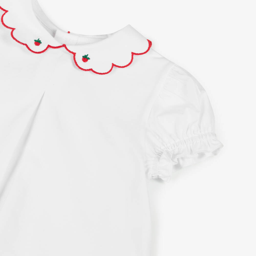 Pureté Du... Bébé-Little Ladies White Strawberry Top | Childrensalon Outlet