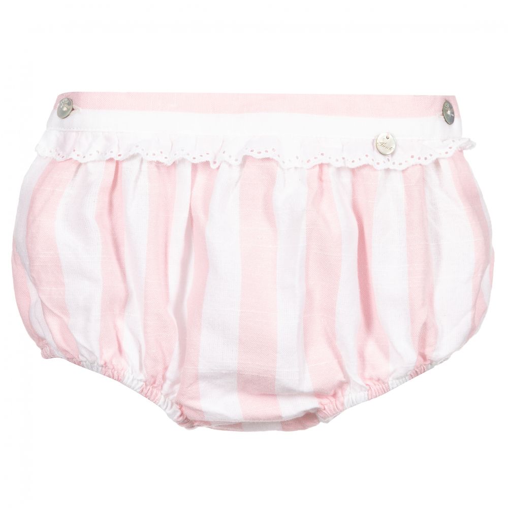 Pureté Du... Bébé - Pink Striped Cotton Shorts | Childrensalon