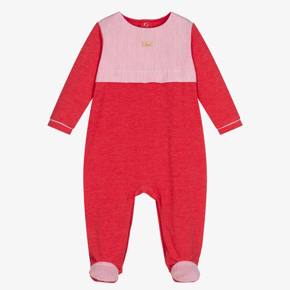 Pureté Du... Bébé - Red Cotton Jersey Babygrow | Childrensalon